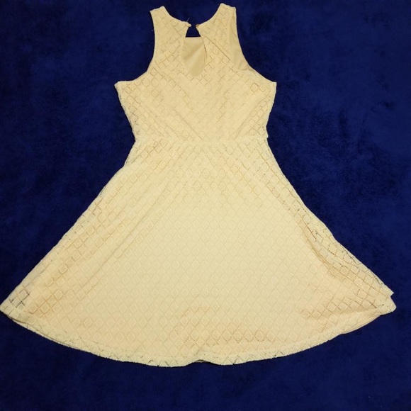 Maurices Peach Sleeveless Skater A-Line Dress Lace Overlay - Picture 3 of 10